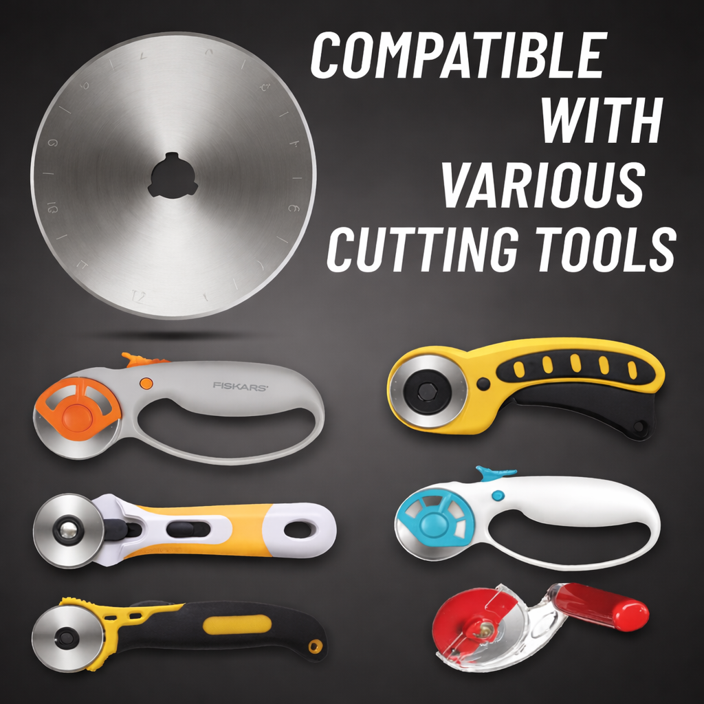 LABEAUTE 45mm Rotary Cutter for Fabric & Quilting – Includes 5 Extra Blades