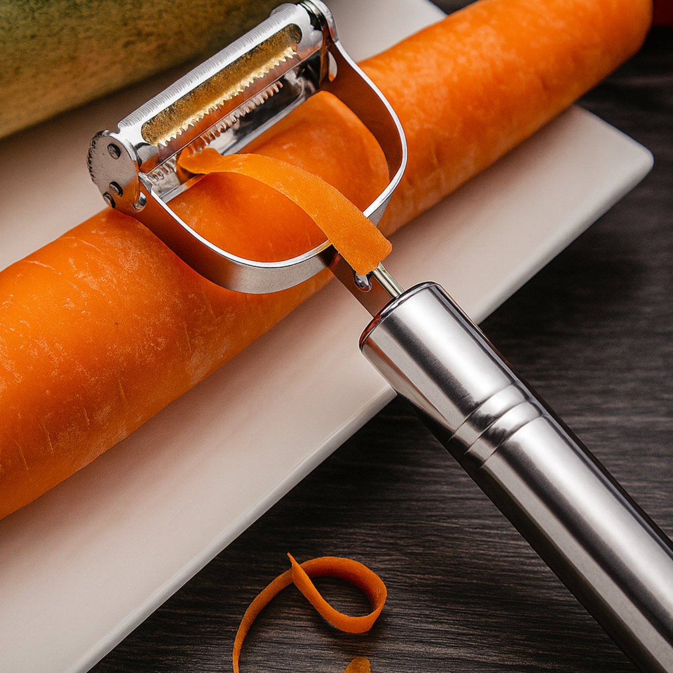 2-in-1 Julienne Peeler – Stainless Steel Vegetable & Fruit Peeler with Dual Blade