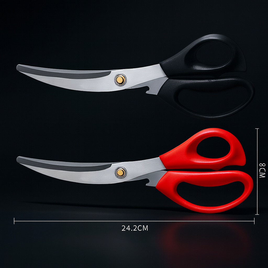 All-Purpose Kitchen Scissors – Heavy-Duty 3Cr13 Stainless Steel Korean Kitchen Shears (Red)