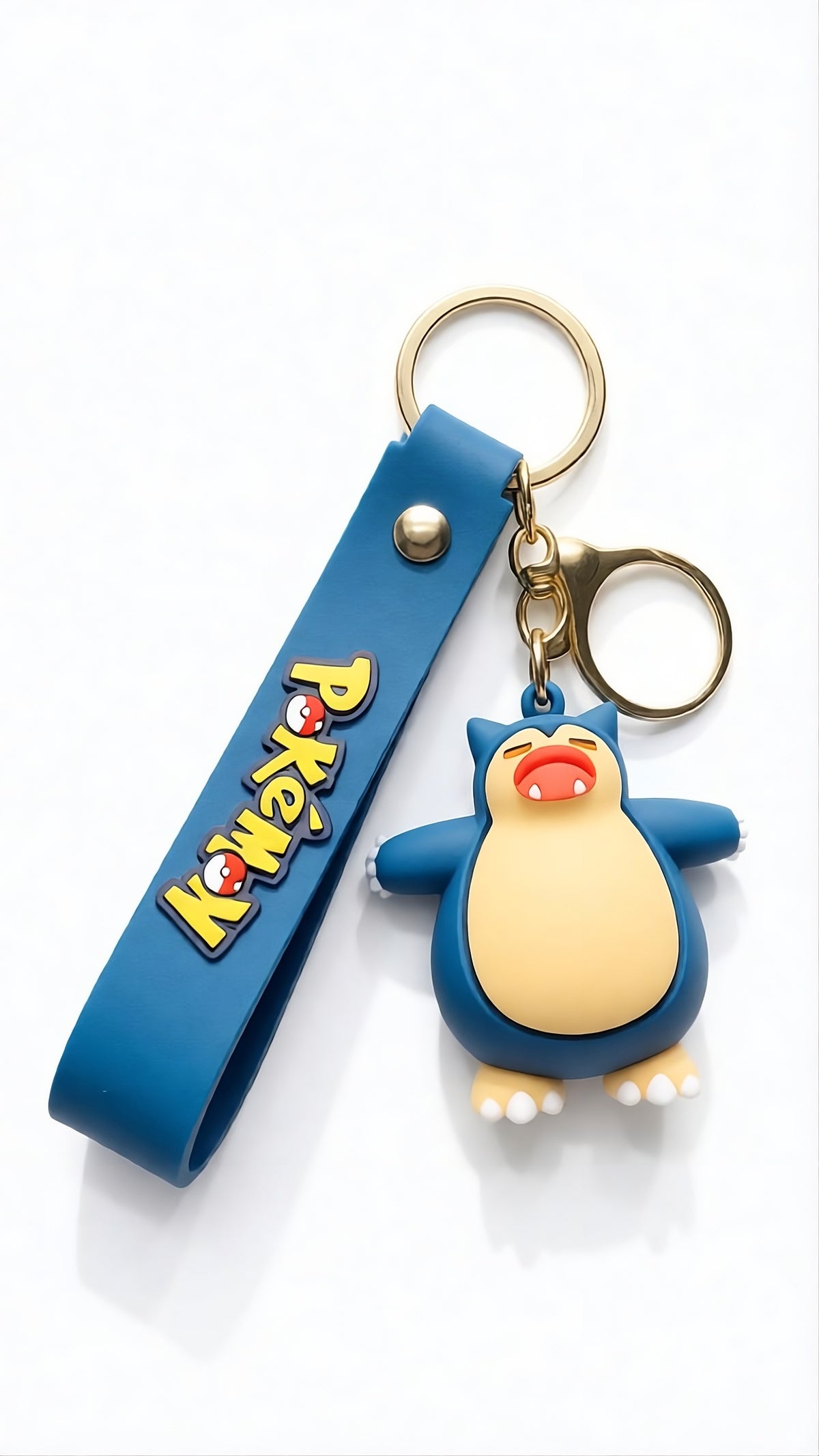 Pokémon Keychain with Wrist Strap – 3D Silicone Anime Key Ring for Keys, Bags, Backpacks & Gifts