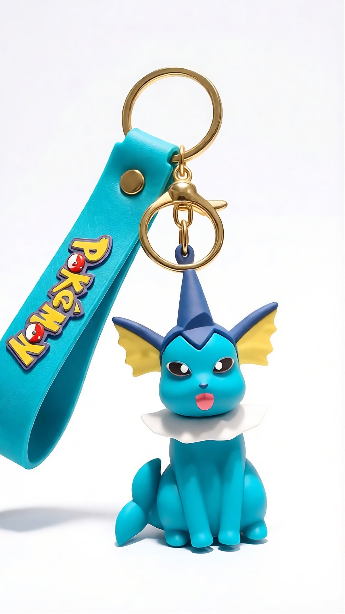 Pokémon Keychain with Wrist Strap – 3D Silicone Anime Key Ring for Keys, Bags, Backpacks & Gifts