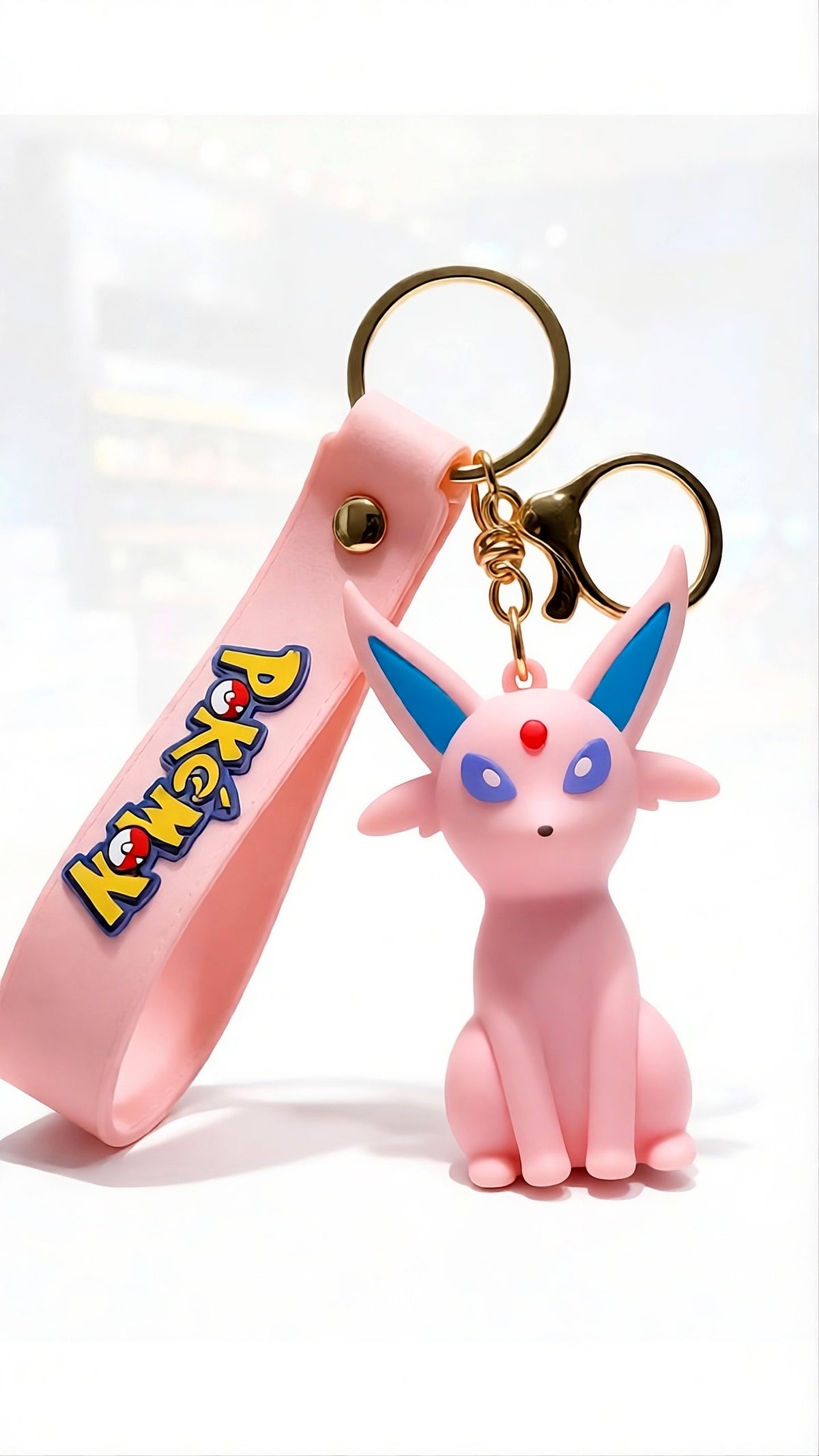Pokémon Keychain with Wrist Strap – 3D Silicone Anime Key Ring for Keys, Bags, Backpacks & Gifts