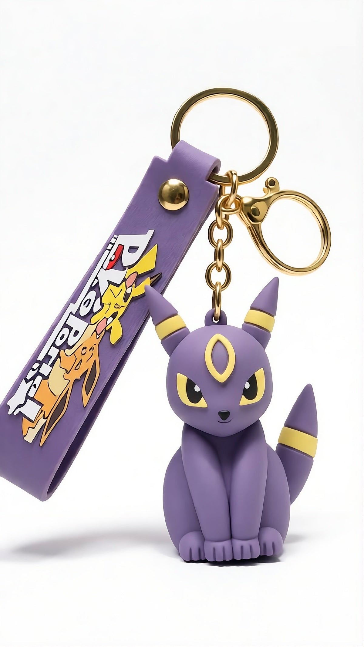 Pokémon Keychain with Wrist Strap – 3D Silicone Anime Key Ring for Keys, Bags, Backpacks & Gifts