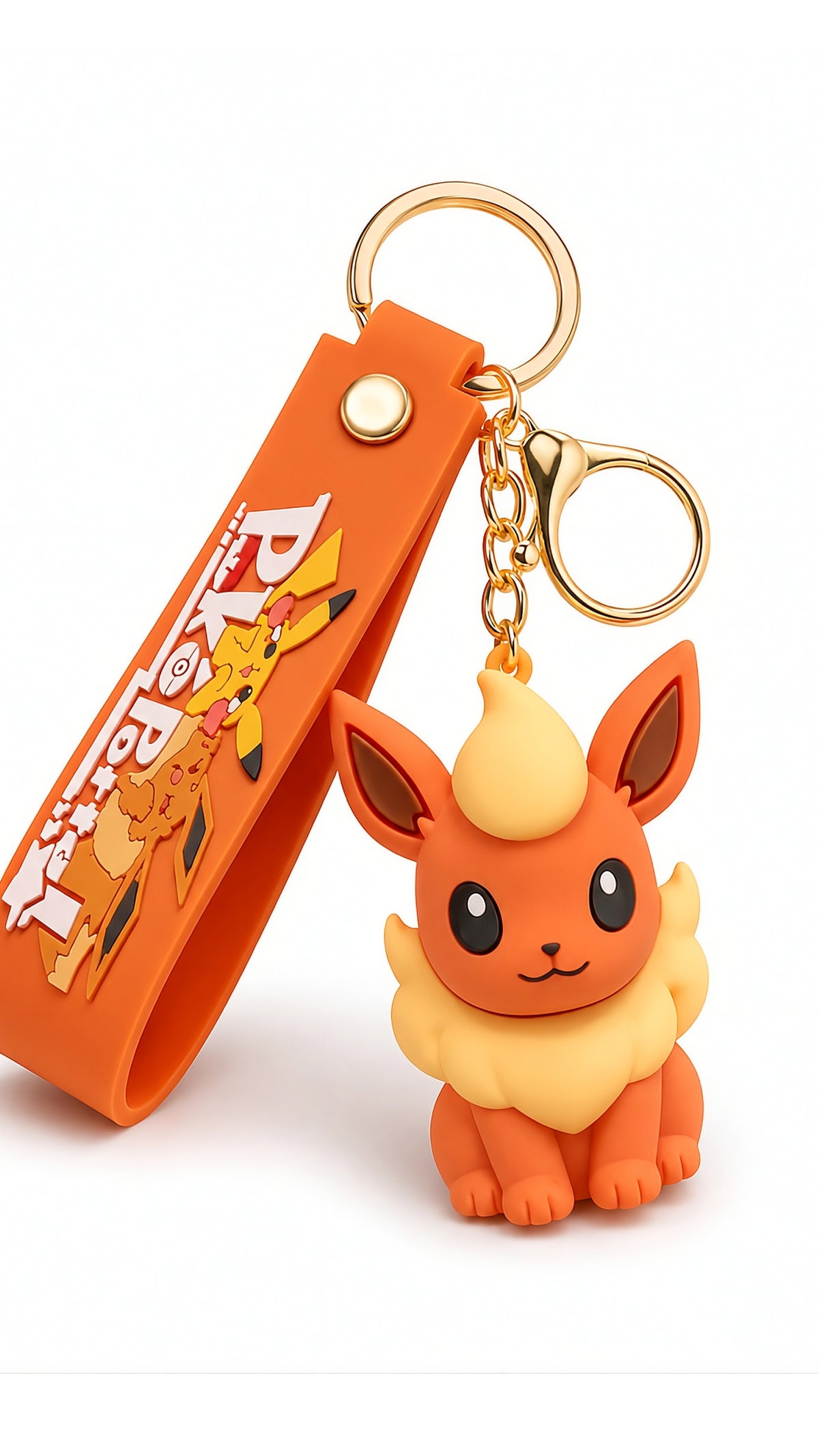 Pokémon Keychain with Wrist Strap – 3D Silicone Anime Key Ring for Keys, Bags, Backpacks & Gifts