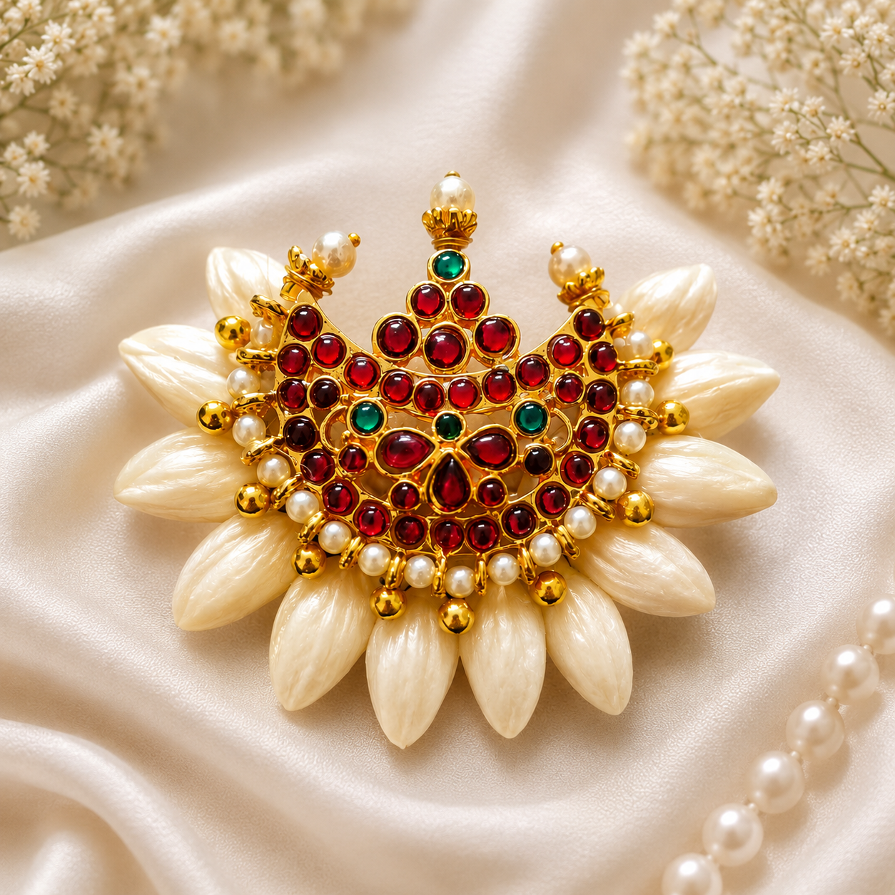 Swarna Chandra – Traditional Jasmine Floral Hair Clip