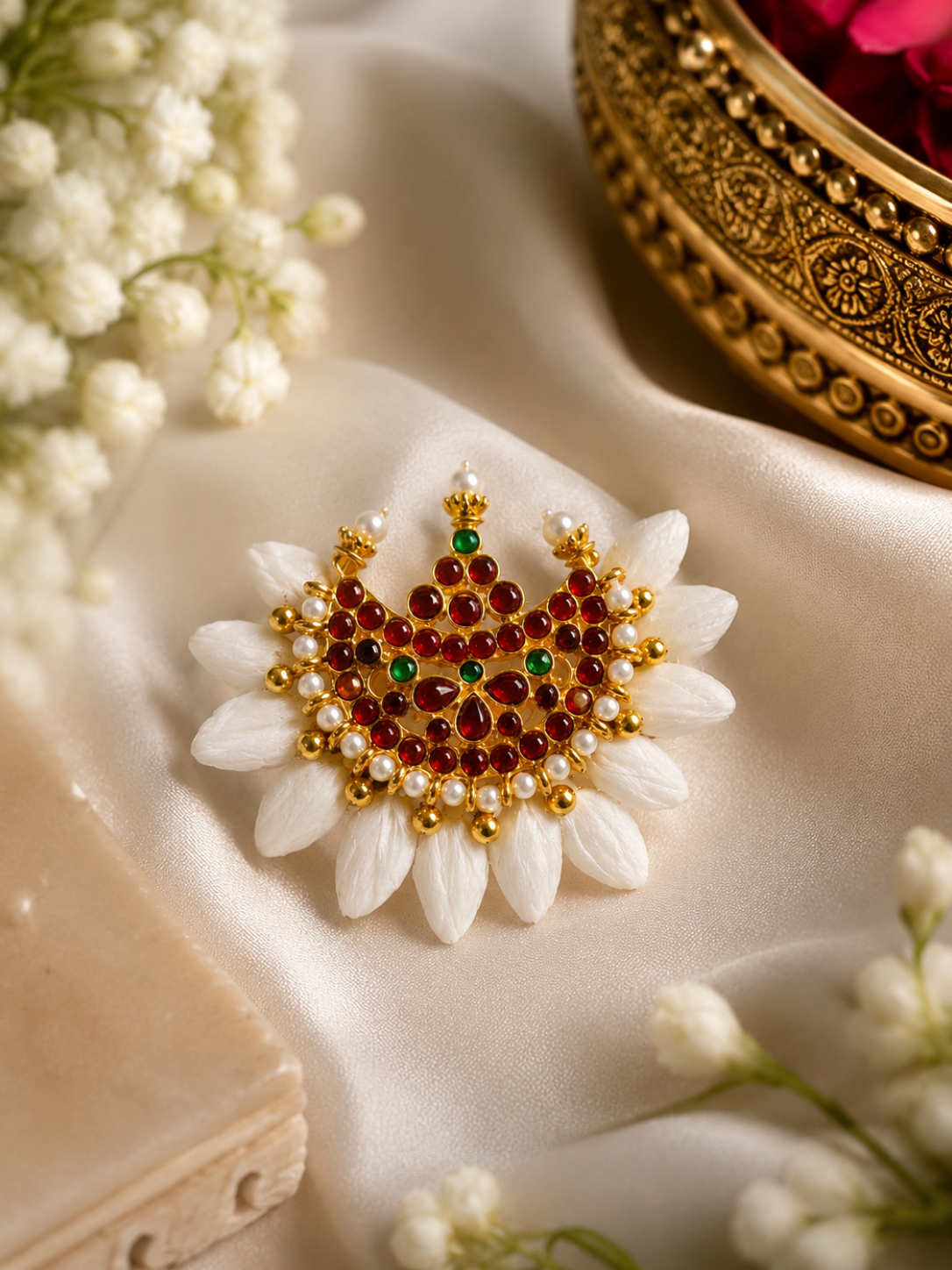 Swarna Chandra – Traditional Jasmine Floral Hair Clip