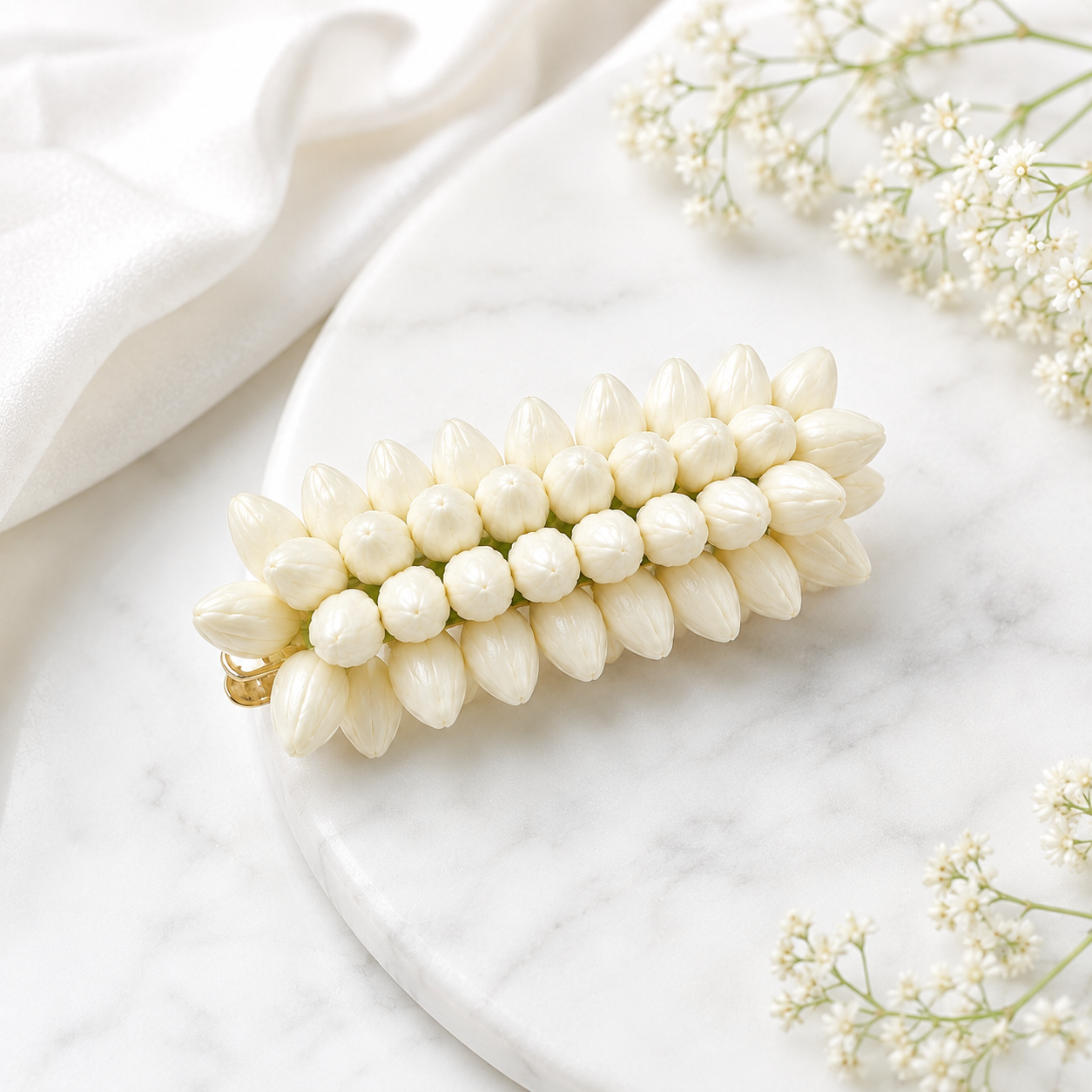 Classic Mallika Traditional Jasmine Floral Hair Clip