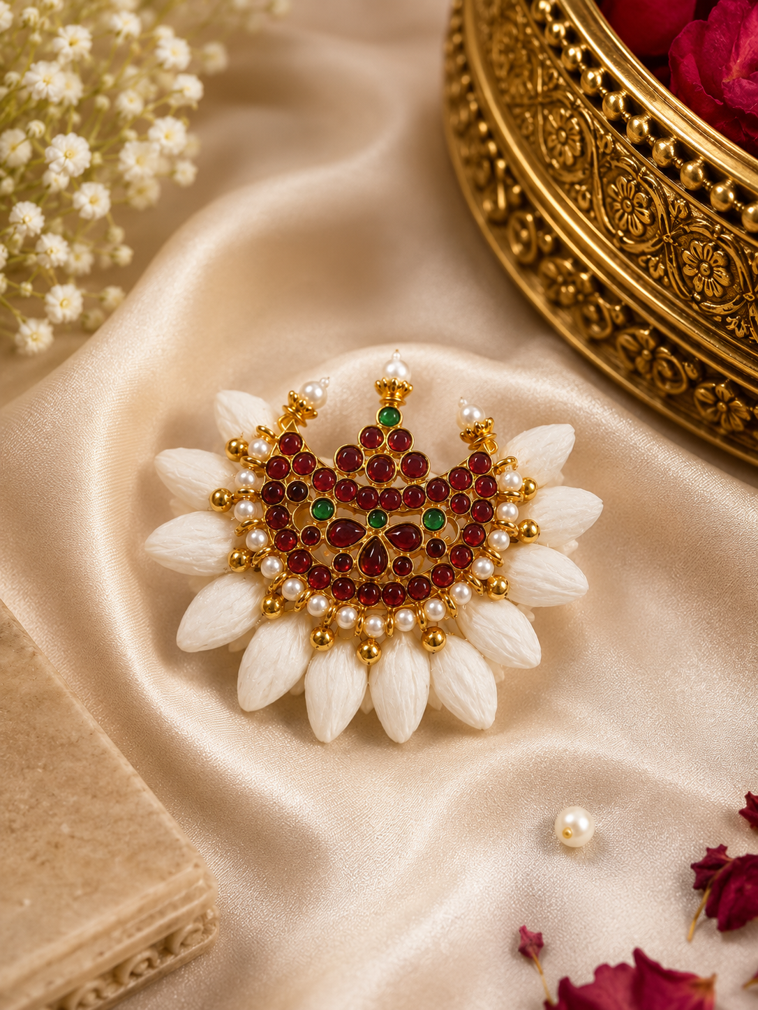 Swarna Chandra – Traditional Jasmine Floral Hair Clip