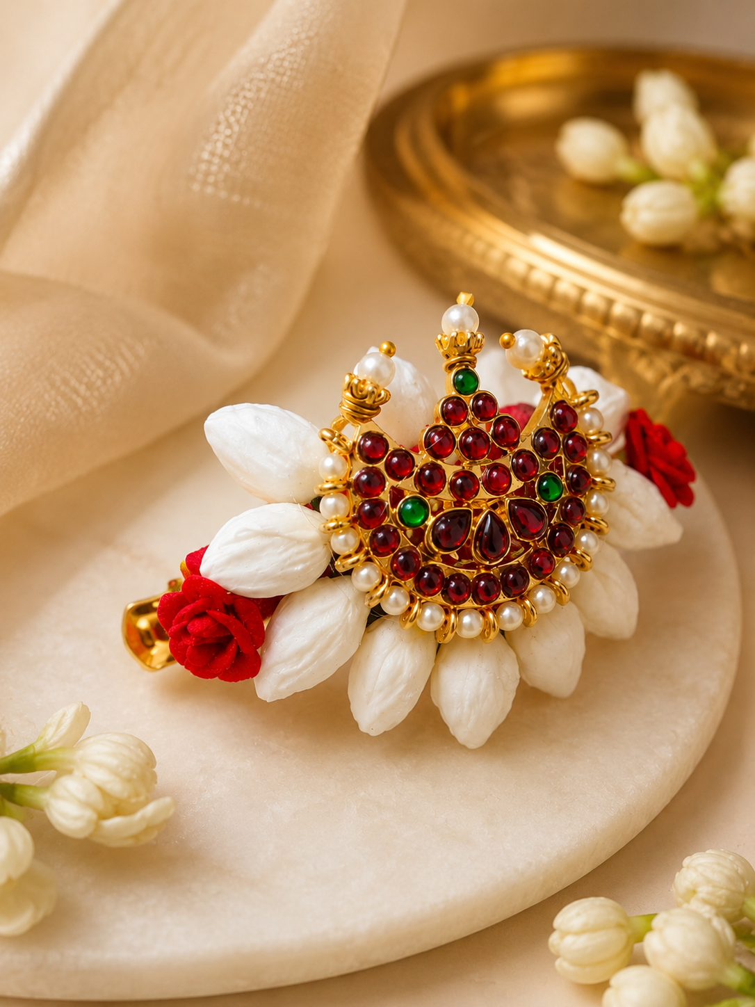 Chandra – Traditional Jasmine Floral Hair Clip
