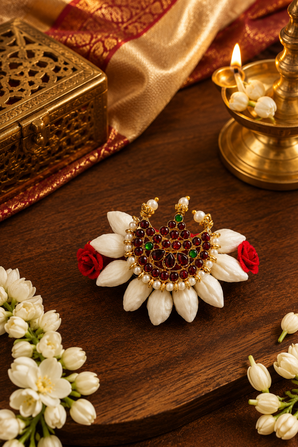 Chandra – Traditional Jasmine Floral Hair Clip