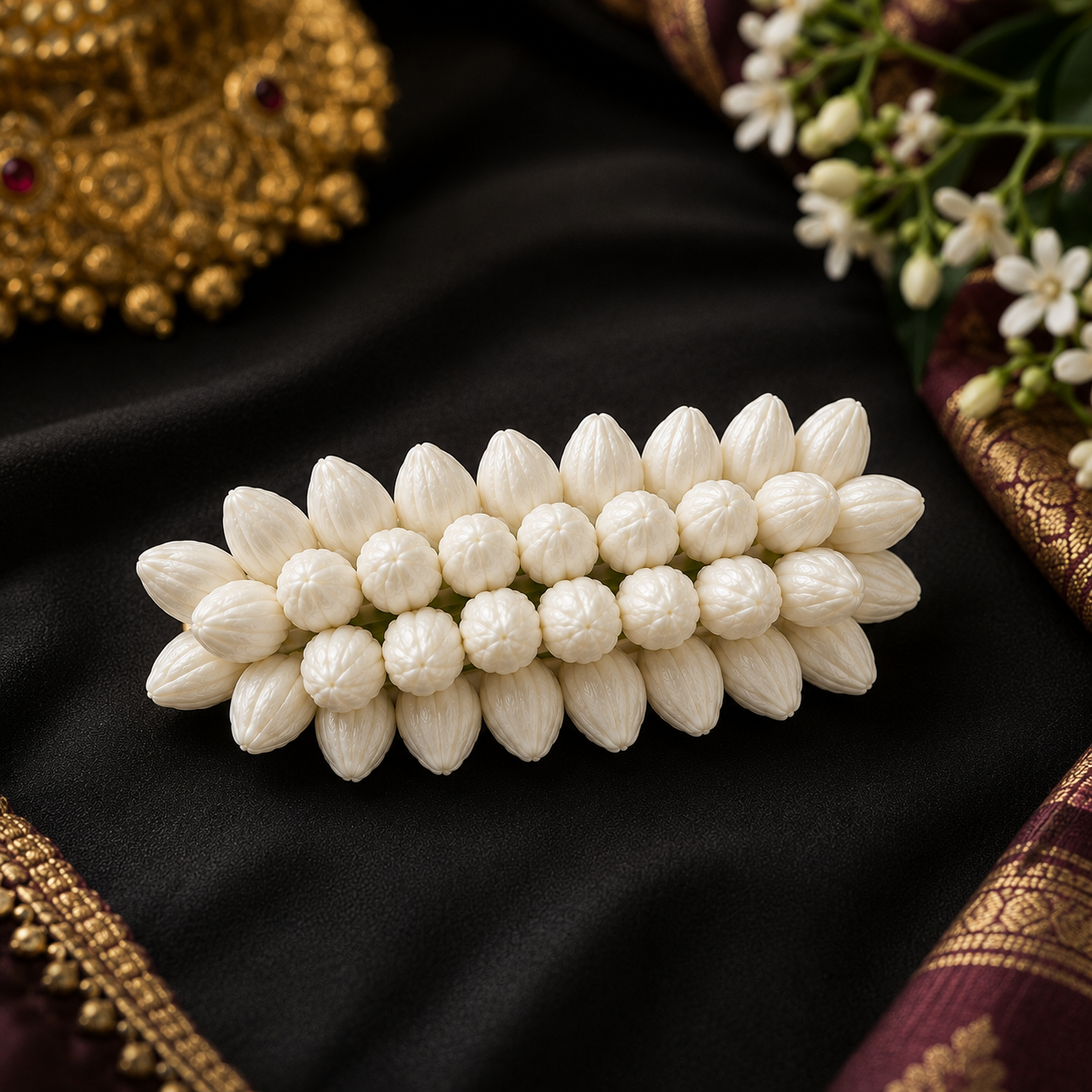 Classic Mallika Traditional Jasmine Floral Hair Clip
