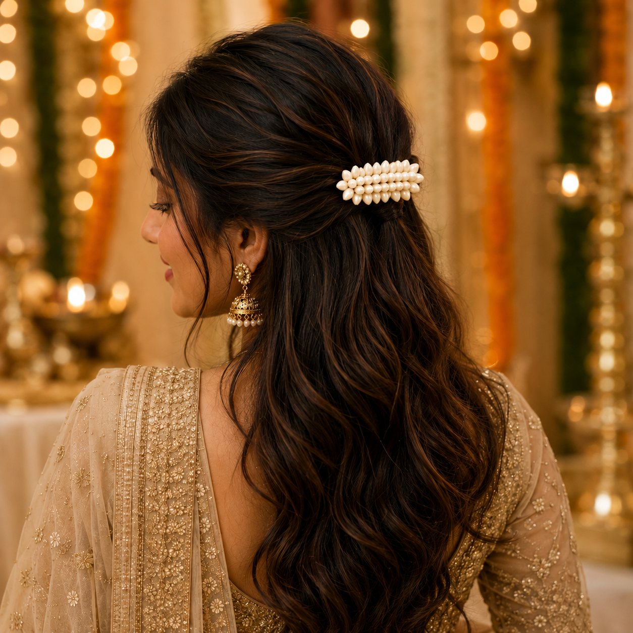 Classic Mallika Traditional Jasmine Floral Hair Clip
