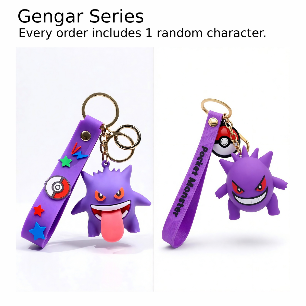 Pokémon Keychain with Wrist Strap – 3D Silicone Anime Key Ring for Keys, Bags, Backpacks & Gifts