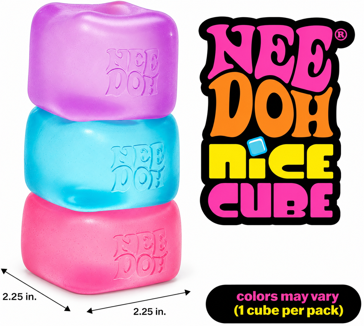 Schylling NeeDoh Nice Cube – Super Solid Squish! – Bazoro