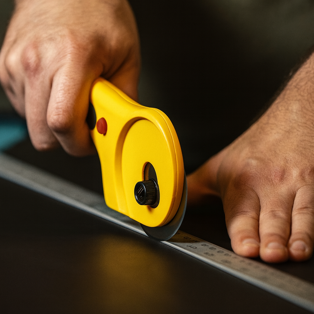 LABEAUTE 45mm Rotary Cutter for Fabric & Quilting – Includes 5 Extra Blades