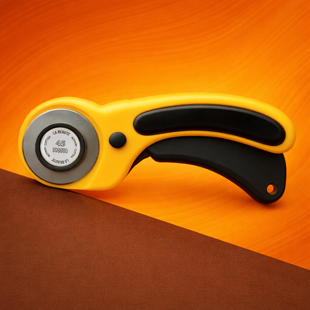 LABEAUTE 45mm Rotary Cutter for Fabric & Quilting – Includes 5 Extra Blades