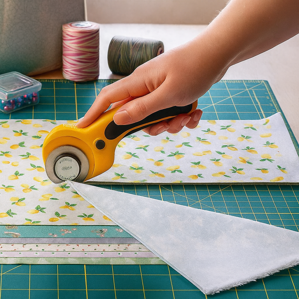 LABEAUTE 45mm Rotary Cutter for Fabric & Quilting – Includes 5 Extra Blades