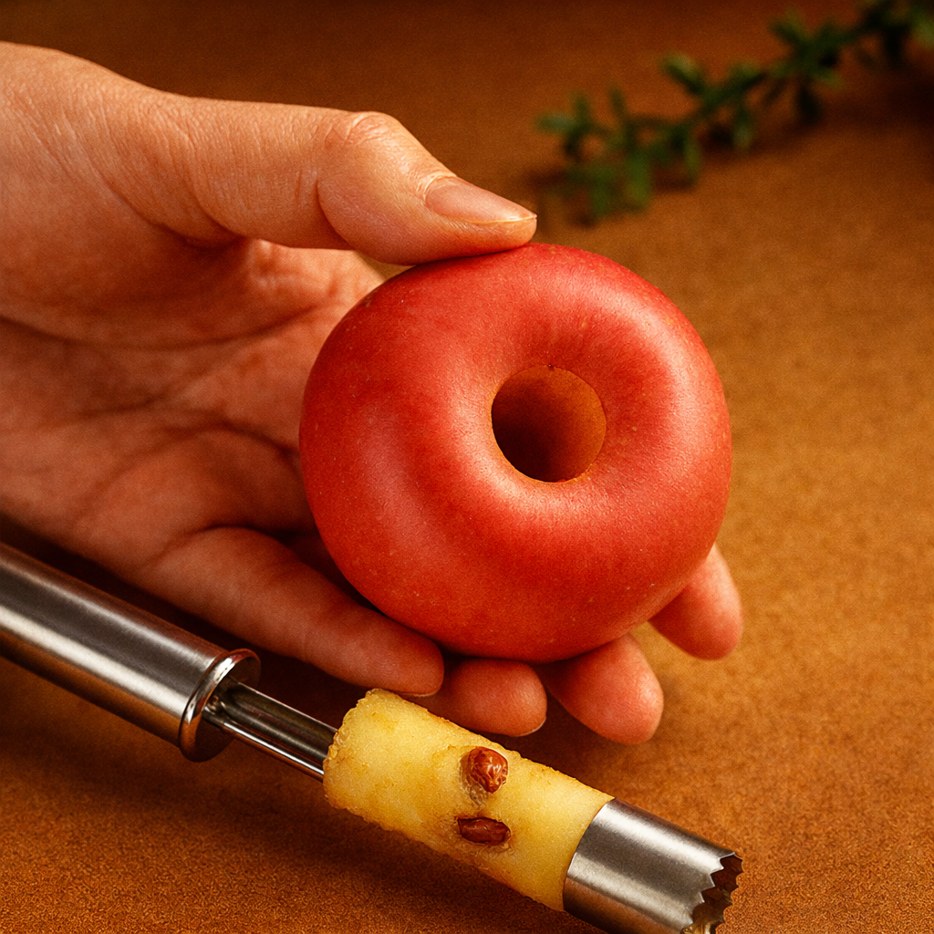 Apple & Pear Corer – Stainless Steel Serrated Fruit Core Remover