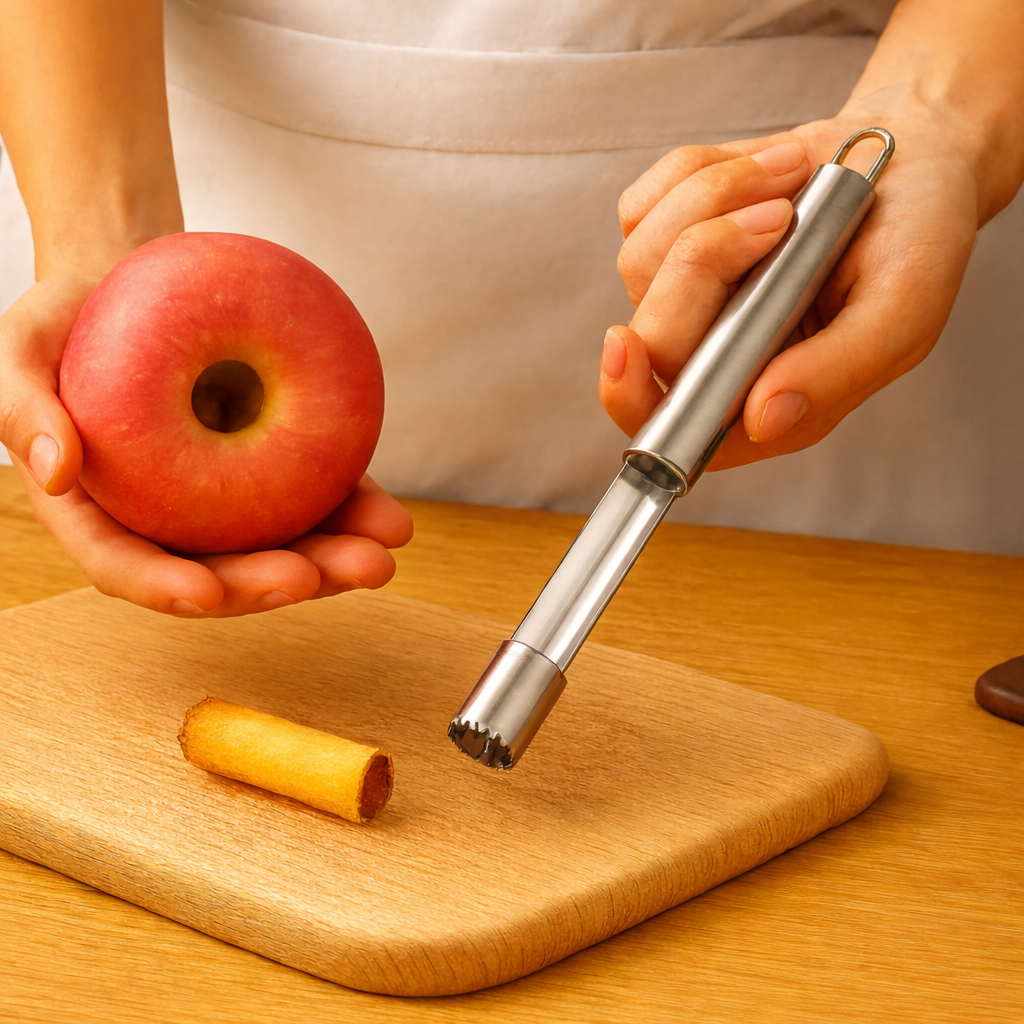 Apple & Pear Corer – Stainless Steel Serrated Fruit Core Remover