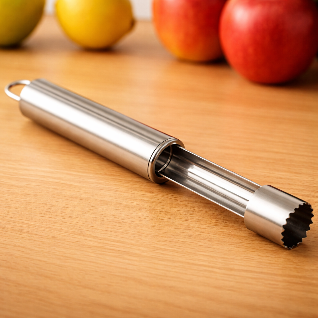 Apple & Pear Corer – Stainless Steel Serrated Fruit Core Remover
