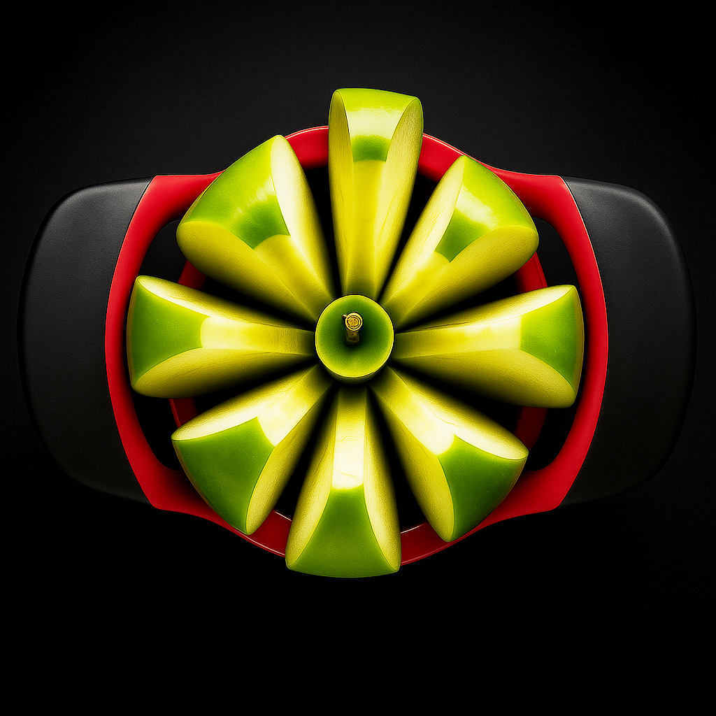 Apple Slicer & Corer – Slice & Core Apples in One Press | 8 Stainless Steel Blades with Easy-Grip Handles