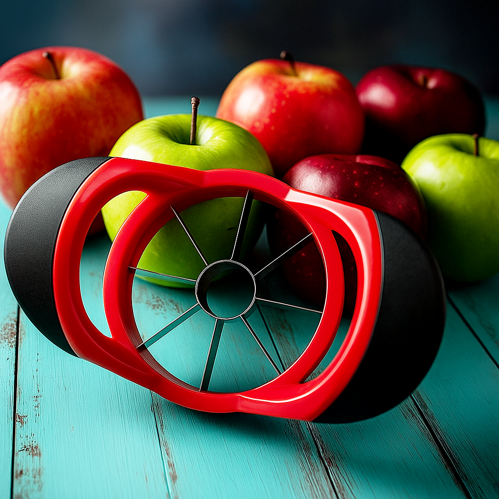 Apple Slicer & Corer – Slice & Core Apples in One Press | 8 Stainless Steel Blades with Easy-Grip Handles