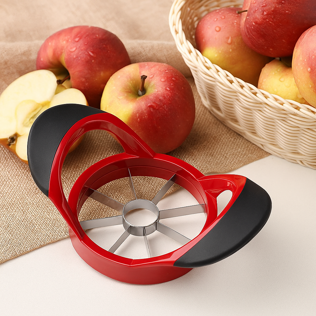 Apple Slicer & Corer – Slice & Core Apples in One Press | 8 Stainless Steel Blades with Easy-Grip Handles