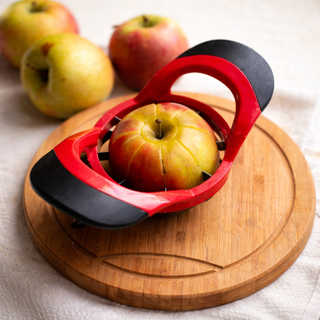 Apple Slicer & Corer – Slice & Core Apples in One Press | 8 Stainless Steel Blades with Easy-Grip Handles