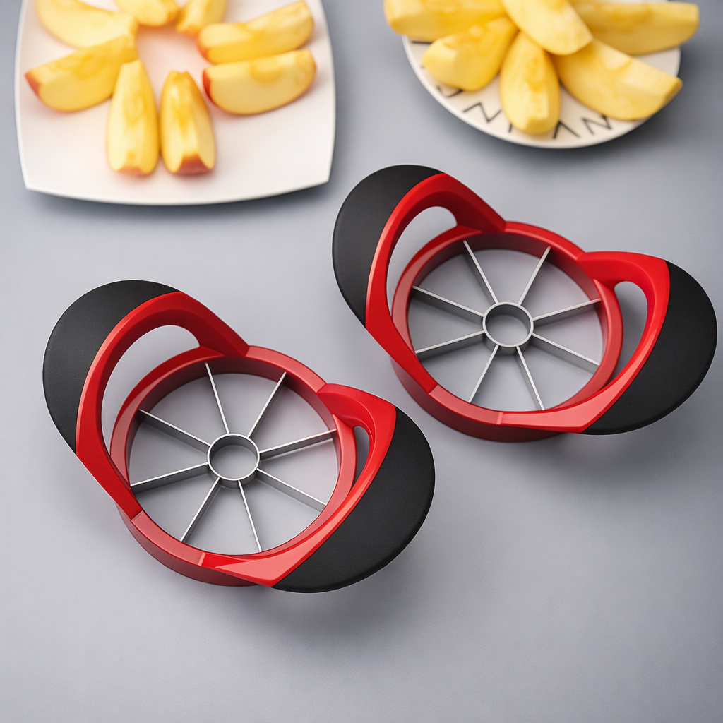 Apple Slicer & Corer – Slice & Core Apples in One Press | 8 Stainless Steel Blades with Easy-Grip Handles