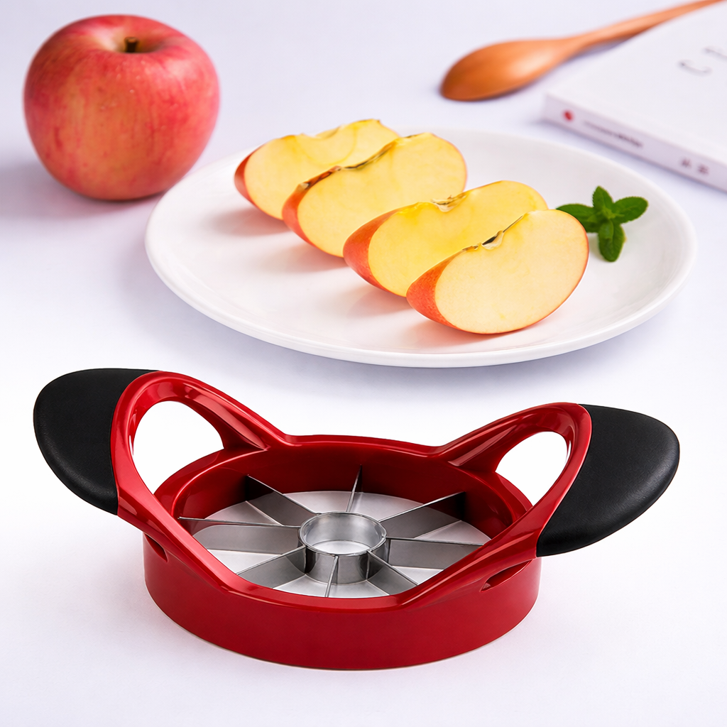 Apple Slicer & Corer – Slice & Core Apples in One Press | 8 Stainless Steel Blades with Easy-Grip Handles