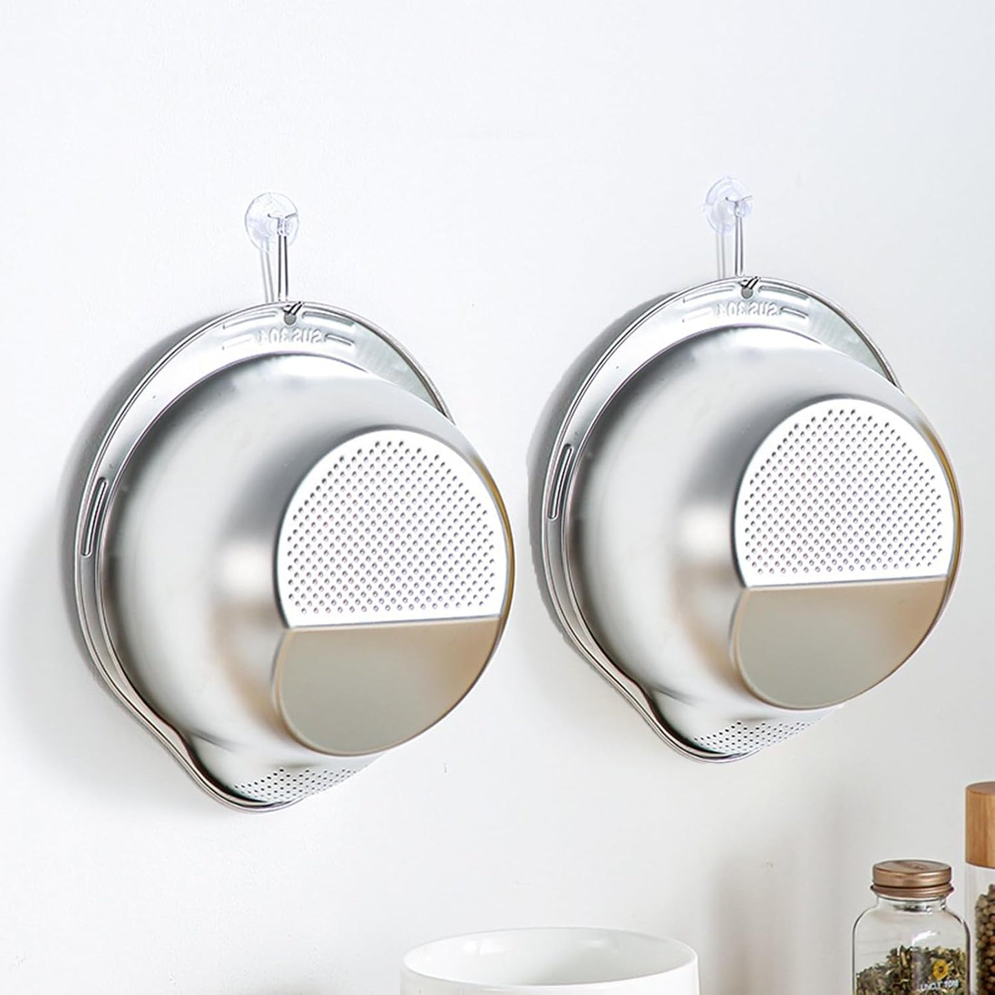 Stainless Steel Rice Washer Strainer Bowl – Side-Drain Colander for Rice, Grains & Vegetables (10 Inch)