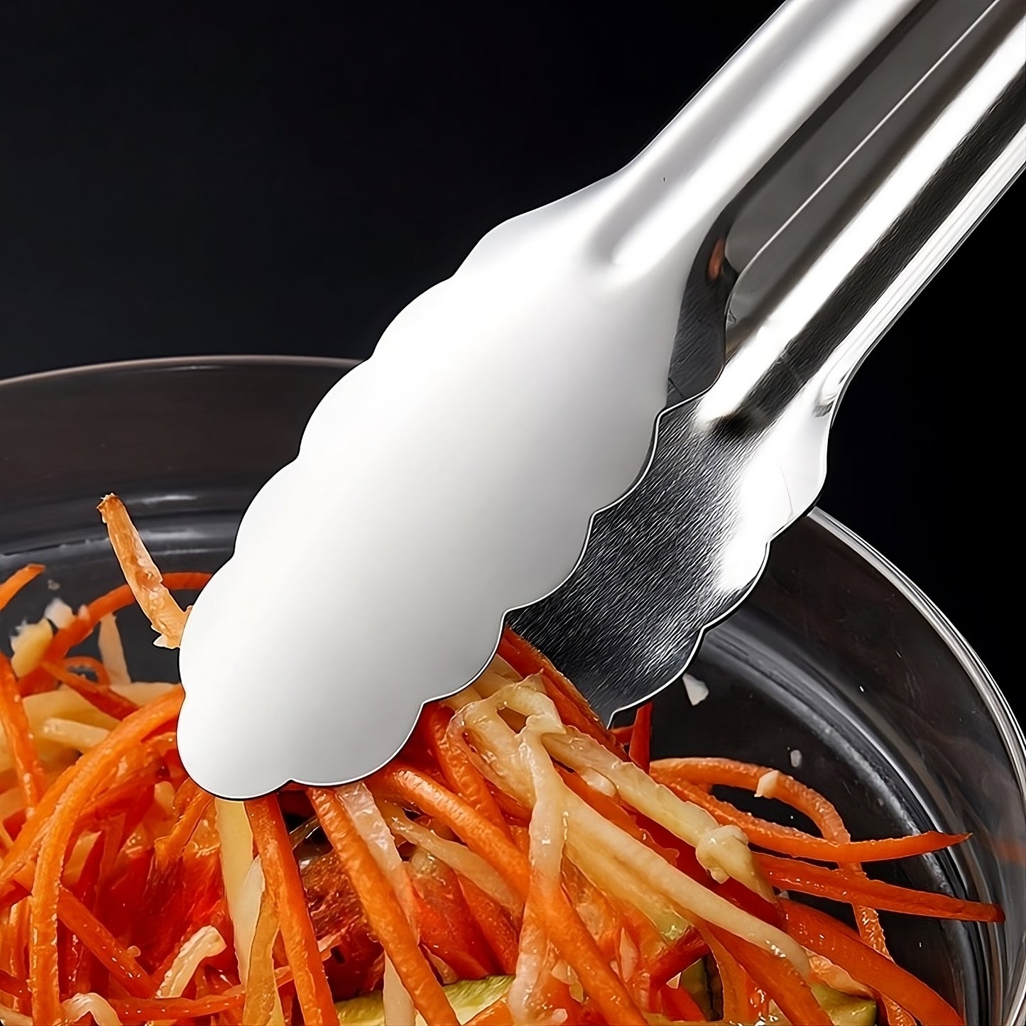 Shell-Shaped Food Tongs – Stainless Steel Cooking & BBQ Tongs with Silicone Handle (12 Inch, Red)