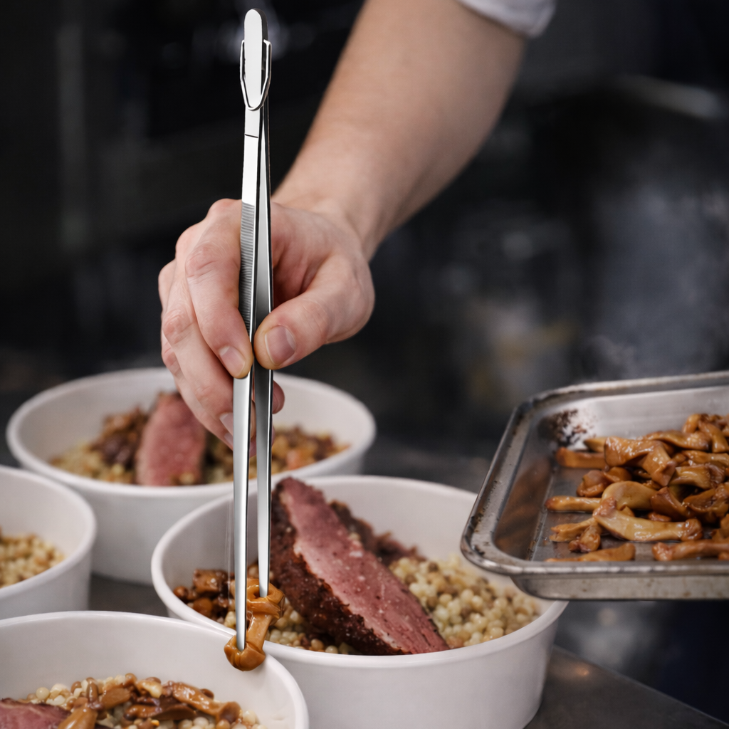 12-Inch Cooking Tweezers – Wide Tip Stainless Steel Roti & Chapati Tongs (Chimta)