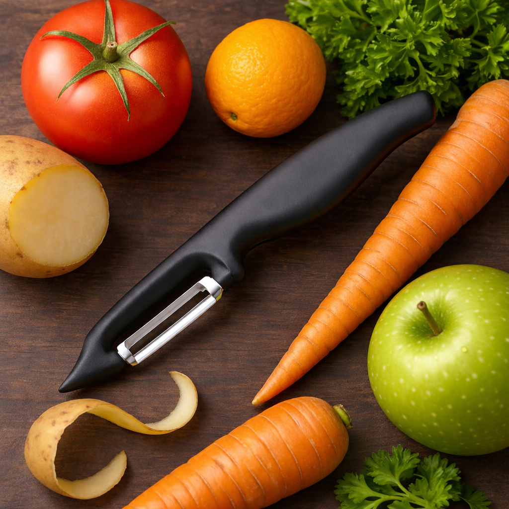 Forever Peeler – Eco-Friendly Wheat Fibre Straight Peeler with Stainless Steel Blade (Black)