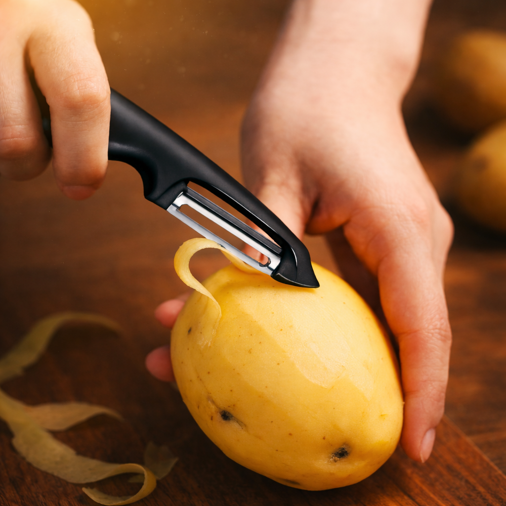 Forever Peeler – Eco-Friendly Wheat Fibre Straight Peeler with Stainless Steel Blade (Black)