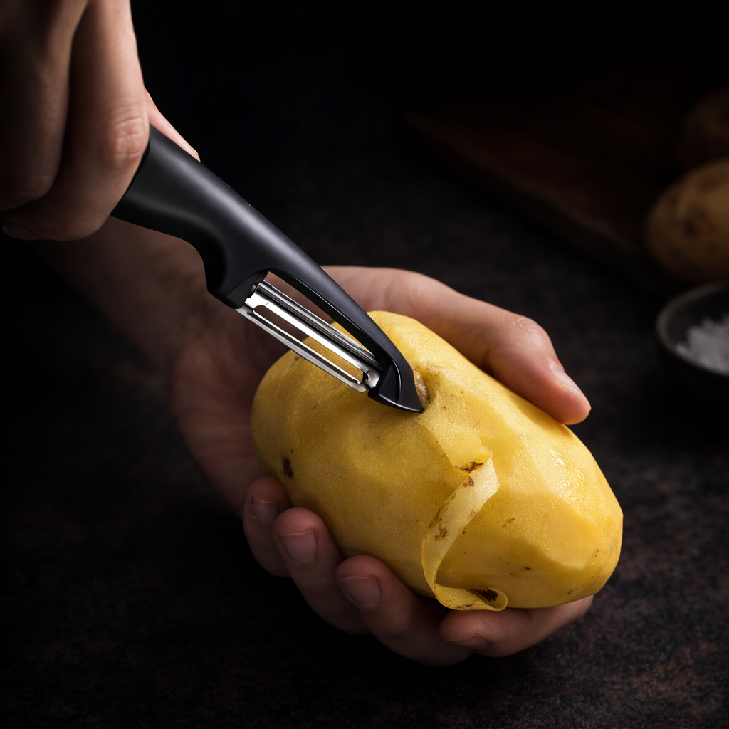 Forever Peeler – Eco-Friendly Wheat Fibre Straight Peeler with Stainless Steel Blade (Black)