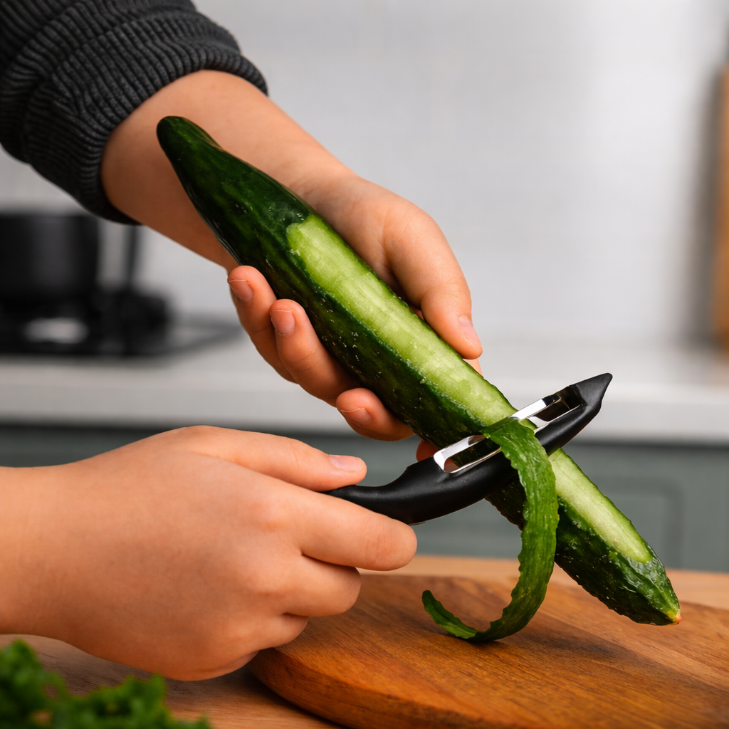 Forever Peeler – Eco-Friendly Wheat Fibre Straight Peeler with Stainless Steel Blade (Black)