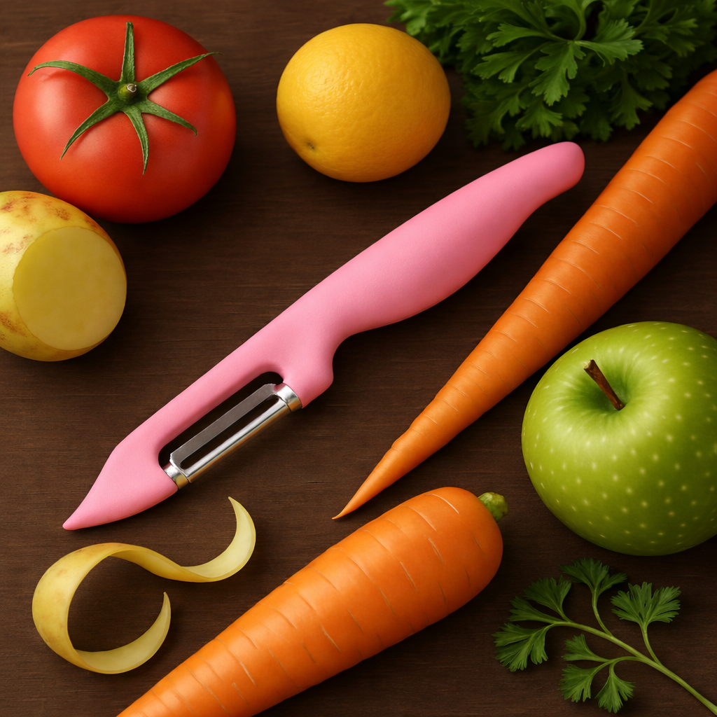 Forever Peeler – Lightweight & Easy on Hands | Smooth, Effortless Peeling with Sharp Stainless Steel Blade (Pink)