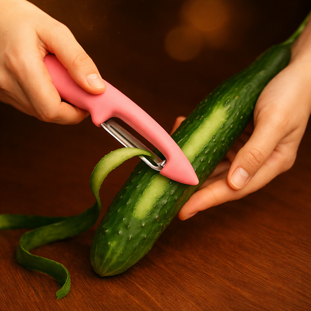 Forever Peeler – Lightweight & Easy on Hands | Smooth, Effortless Peeling with Sharp Stainless Steel Blade (Pink)