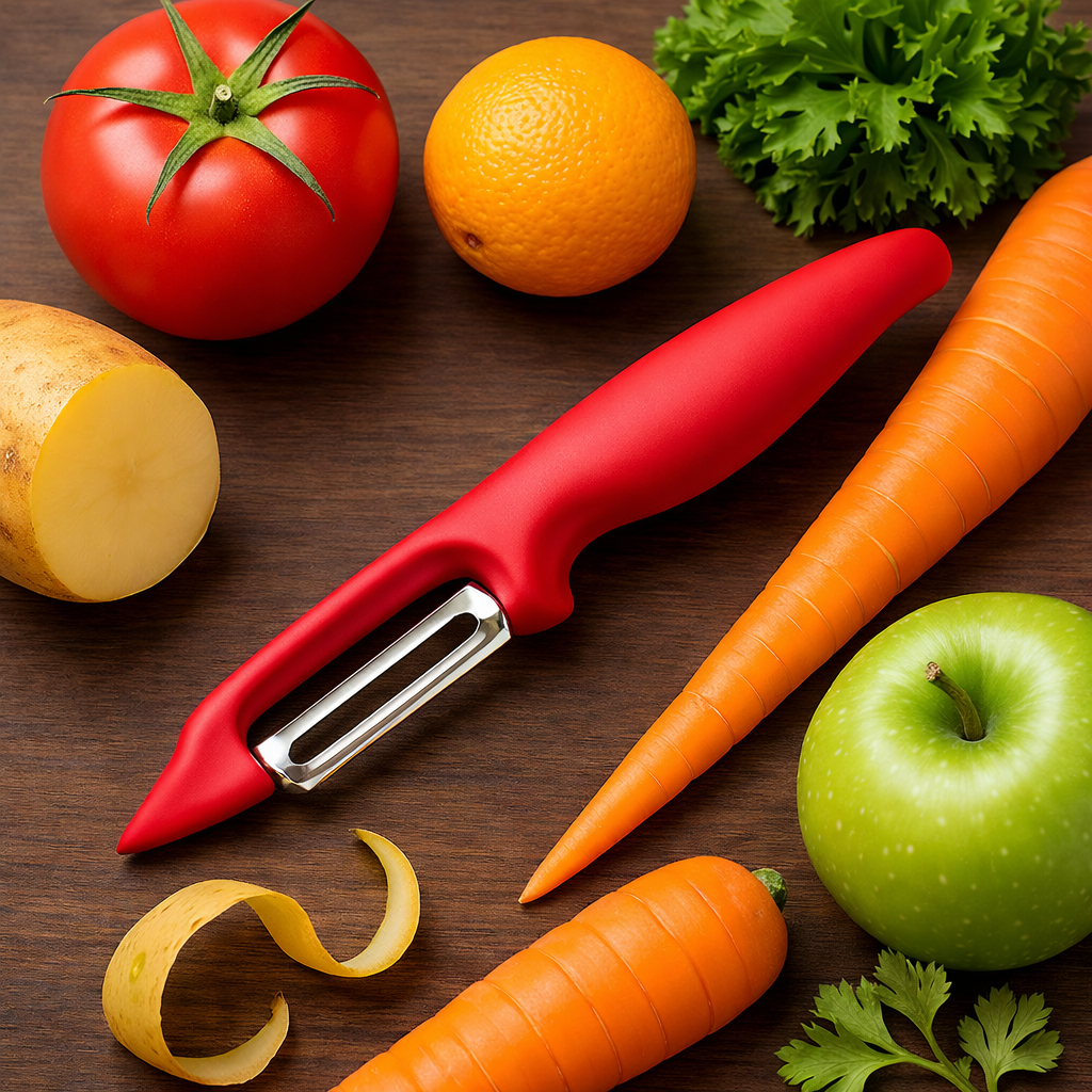 Forever Peeler – Lightweight & Easy on Hands | Smooth, Effortless Peeling with Sharp Stainless Steel Blade (Red)
