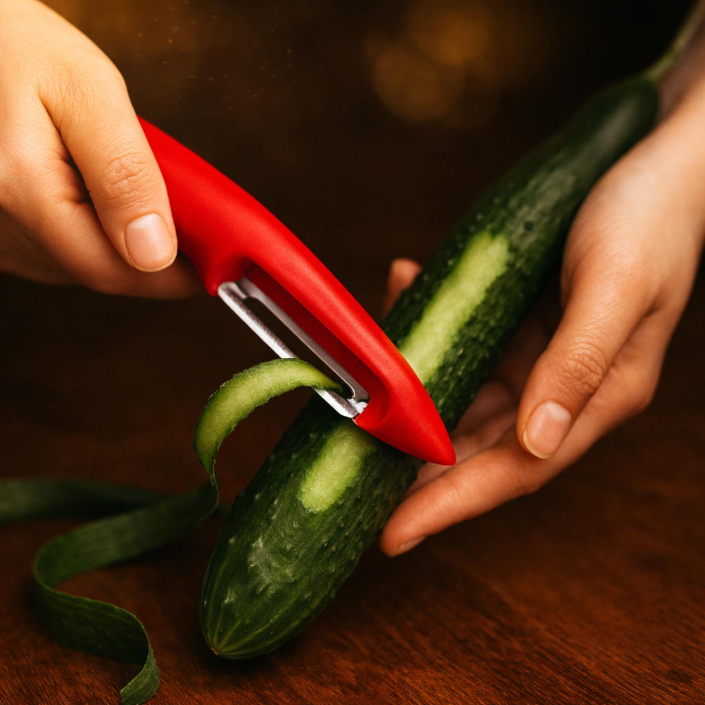 Forever Peeler – Lightweight & Easy on Hands | Smooth, Effortless Peeling with Sharp Stainless Steel Blade (Red)