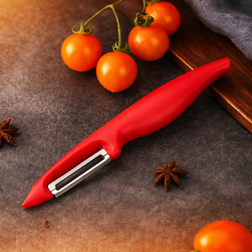 Forever Peeler – Lightweight & Easy on Hands | Smooth, Effortless Peeling with Sharp Stainless Steel Blade (Red)