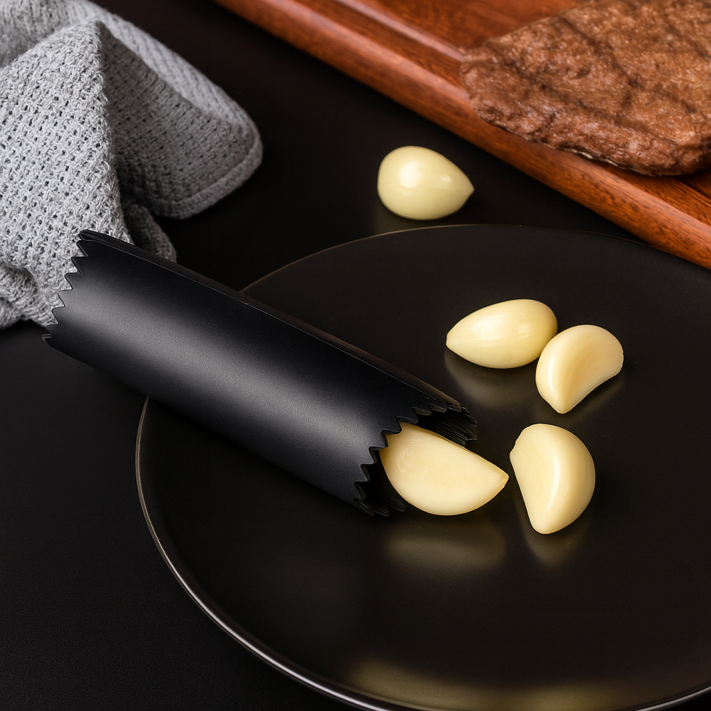 Premium Garlic Peeler Set – Food-Grade Silicone Garlic Roller with Cleaning Brush (2-Pack)