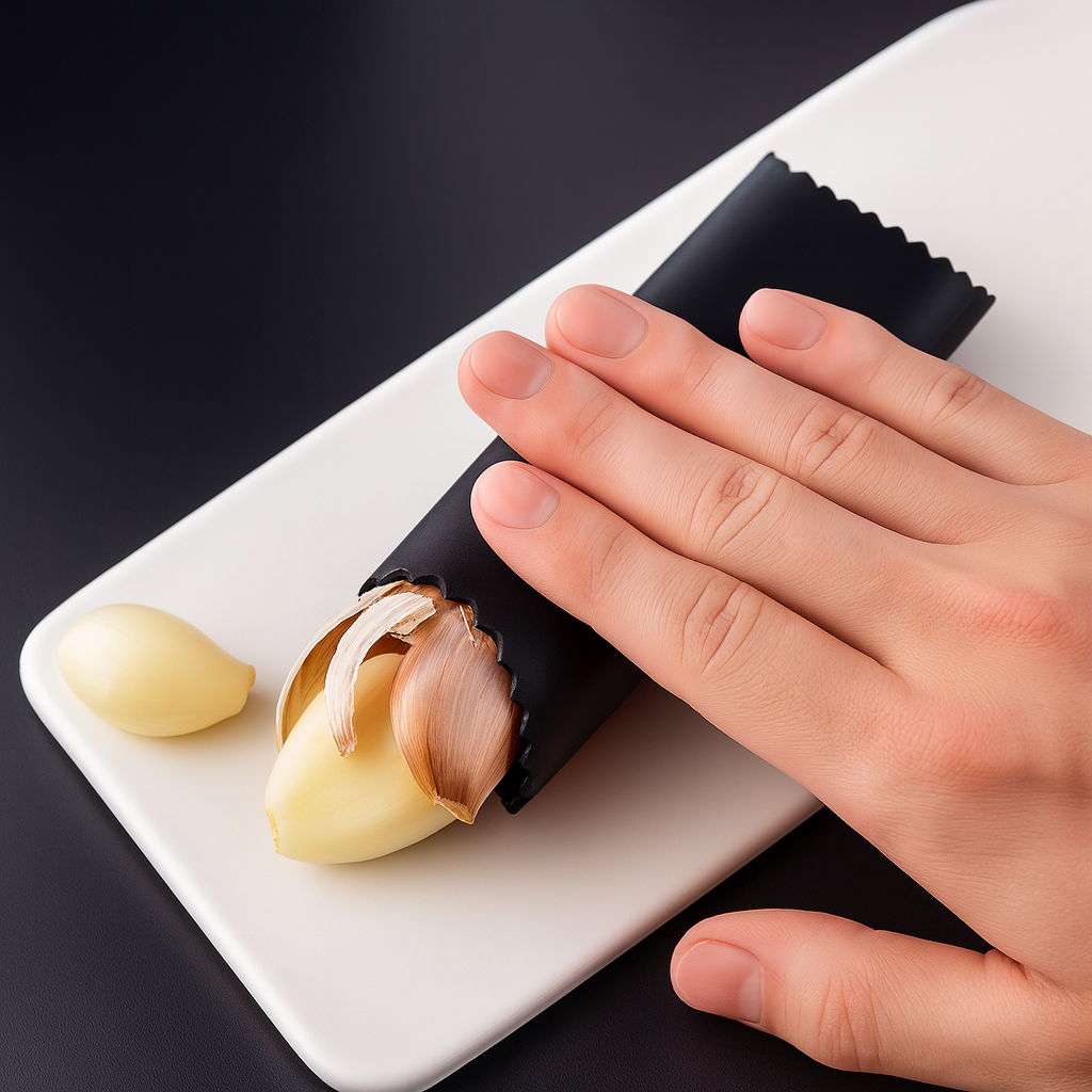 Premium Garlic Peeler Set – Food-Grade Silicone Garlic Roller with Cleaning Brush (2-Pack)