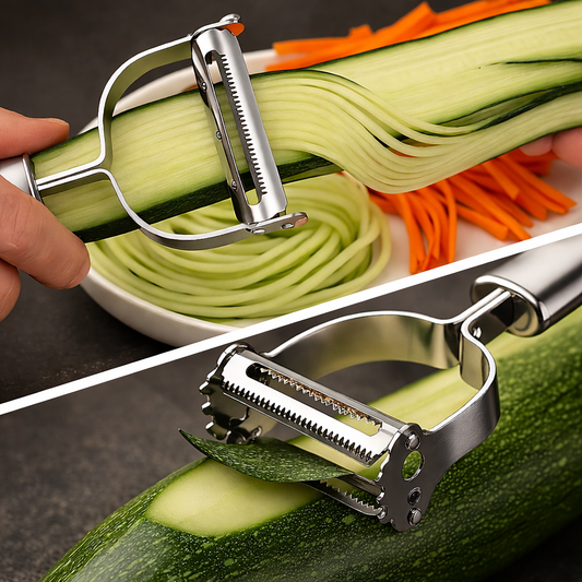 2-in-1 Julienne Peeler – Stainless Steel Vegetable & Fruit Peeler with Dual Blade