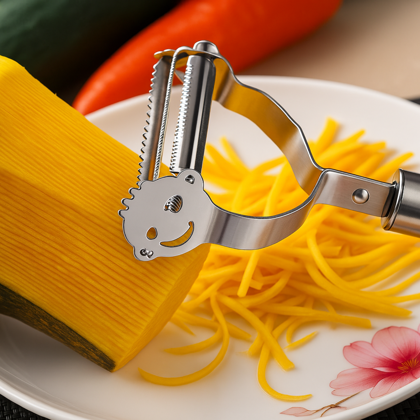 2-in-1 Julienne Peeler – Stainless Steel Vegetable & Fruit Peeler with Dual Blade