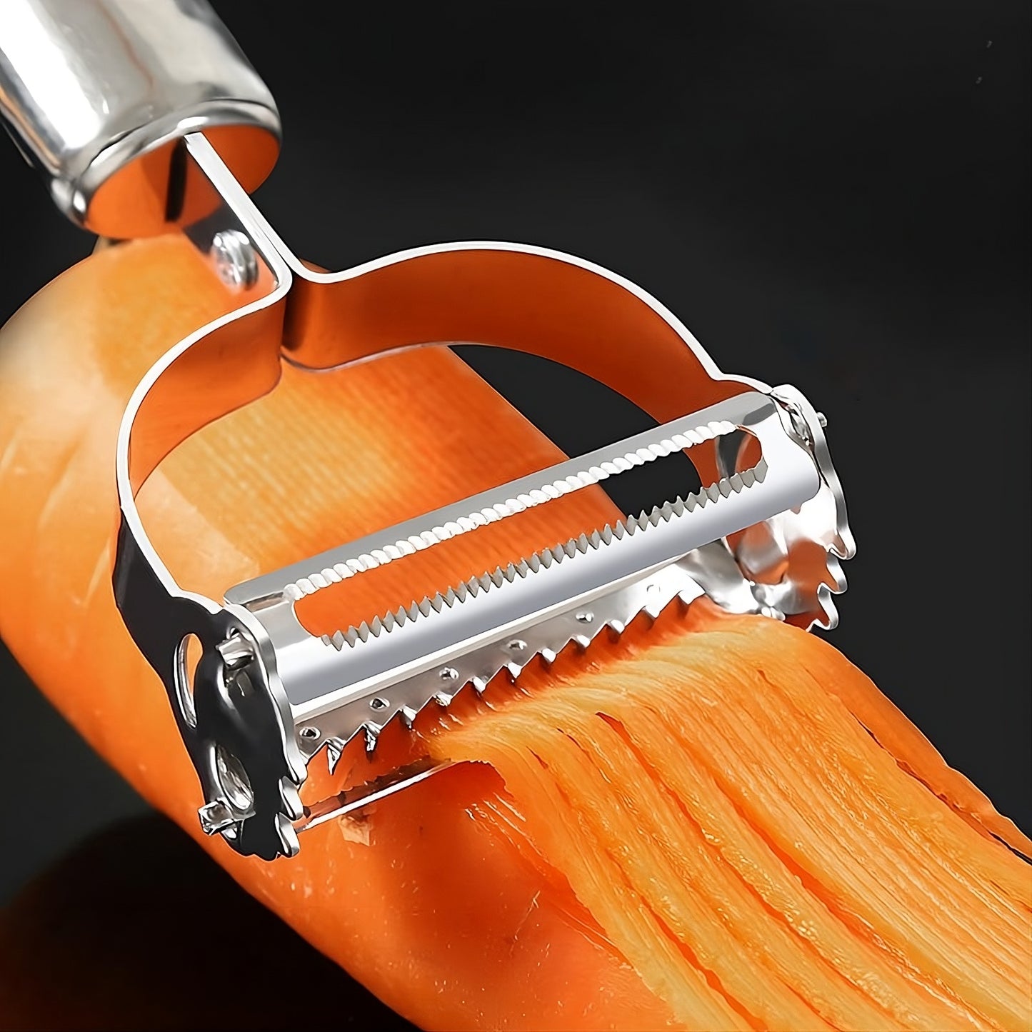 Duo 2-Piece Peeler Set – 3 Functions in 2 Tools | Straight + Serrated & Julienne Dual Blade | Stainless Steel