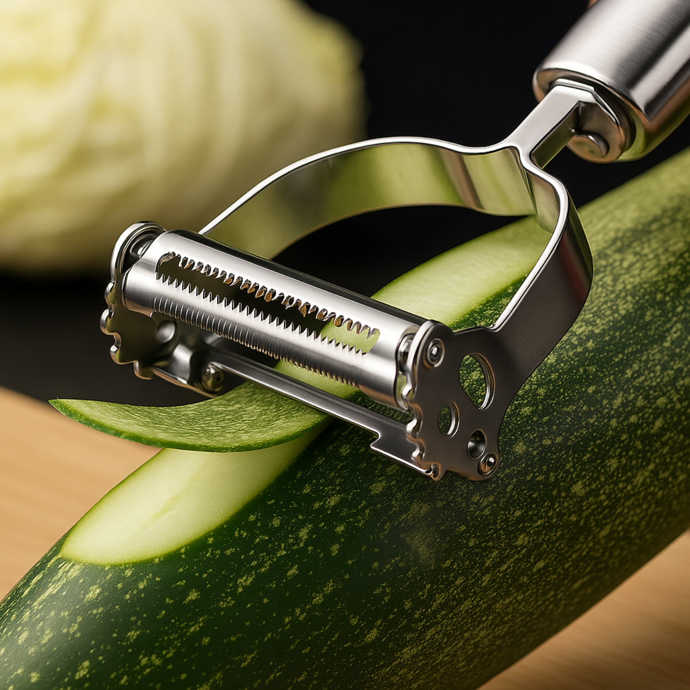 Duo 2-Piece Peeler Set – 3 Functions in 2 Tools | Straight + Serrated & Julienne Dual Blade | Stainless Steel