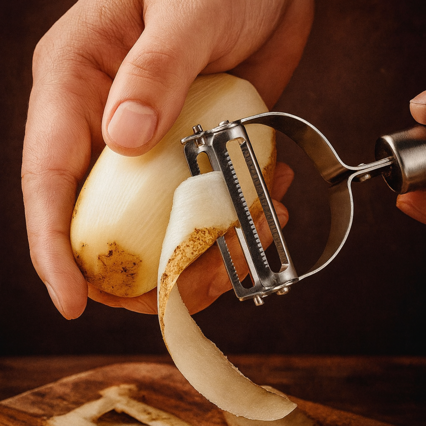 Duo 2-Piece Peeler Set – 3 Functions in 2 Tools | Straight + Serrated & Julienne Dual Blade | Stainless Steel