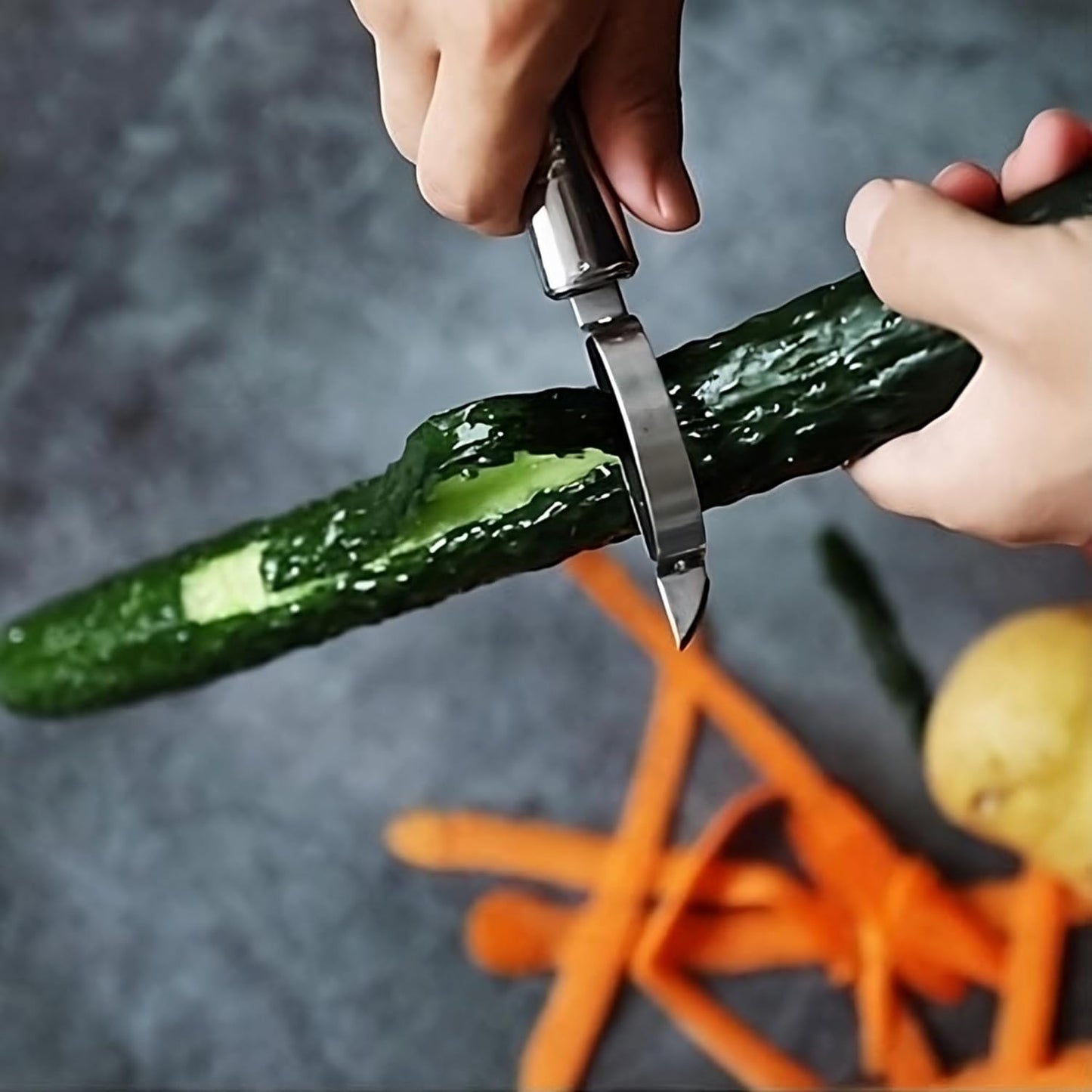 Duo 2-Piece Peeler Set – 3 Functions in 2 Tools | Straight + Serrated & Julienne Dual Blade | Stainless Steel